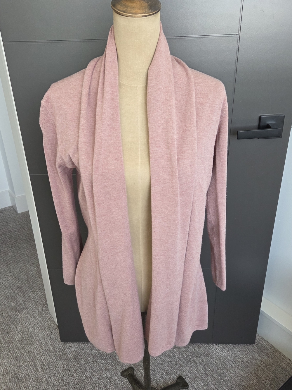 Zara Blush Pink Open-Front Draped Cardigan